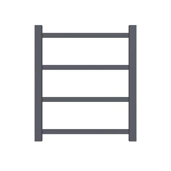 500Hx420Wx120D Gunmetal Grey Electric Heated Towel Rack 4 Bars